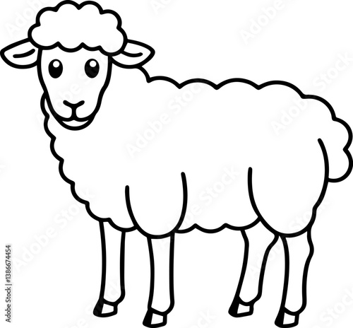 sheep outline vector illustration