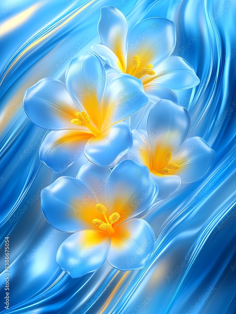 Floral design on flowing fabric