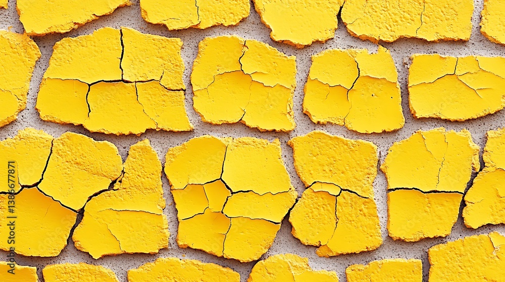 Cracked Yellow Painted Wall Cracked Yellow Painted Wall