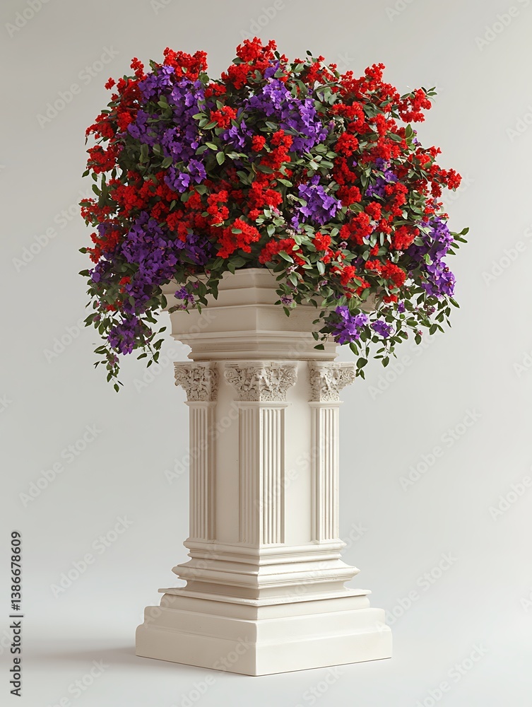 Floral Display on Classic Column