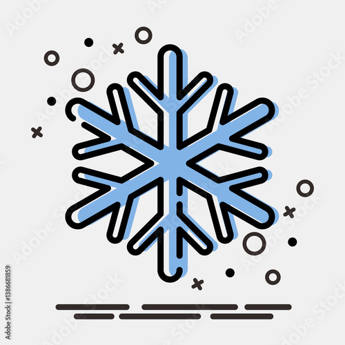 Icon frost resistance. Packaging symbol elements. Icons in MBE style. Good for prints, posters, logo, product packaging, sign, expedition, etc.