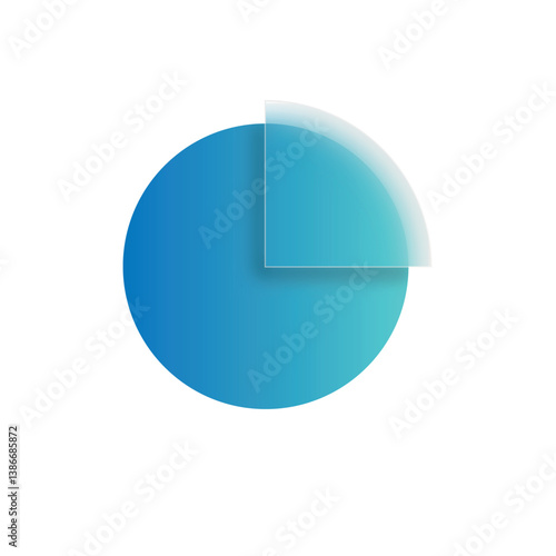Blue glassmorphic chart button icon