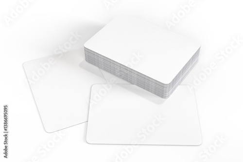 3D Playing cards mockup. Blank realistic trading card, cards of poker hand, bet, casino, gambling, board games, game cards, player or greeting card, invitation, credit card and business card isolated