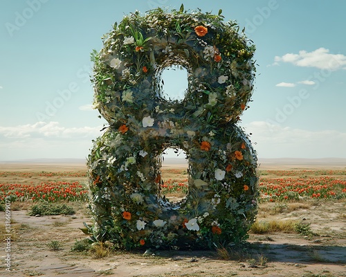 Obraz na płótnie Floral Number 8 in Desert Field w salonie