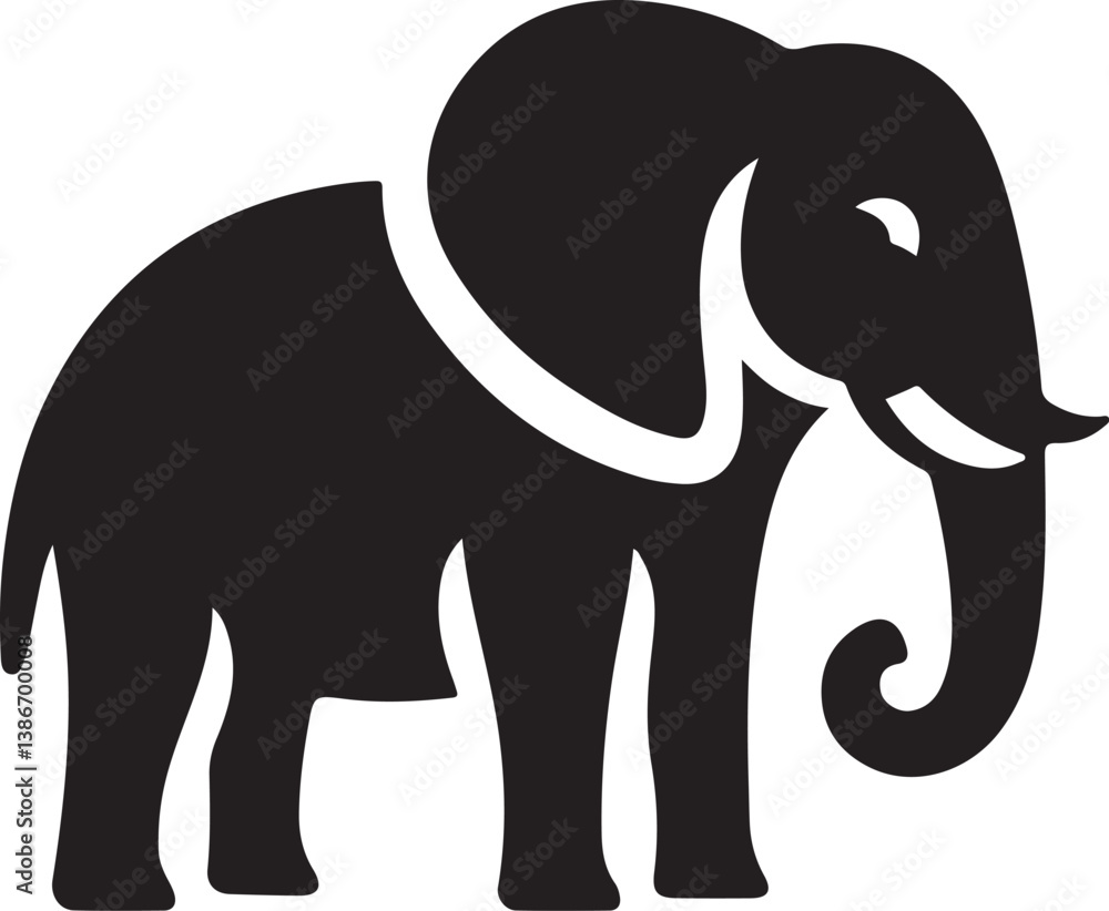 Obraz premium elephant silhouette vector
