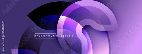 Abstract design. Purple shades blend, creating flowing shapes. Modern aesthetic, smooth gradients, dynamic composition. Minimalist style, vibrant colors.