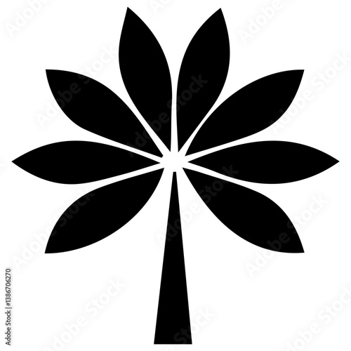 Abstract leaf symphony in silhouette serenity concept