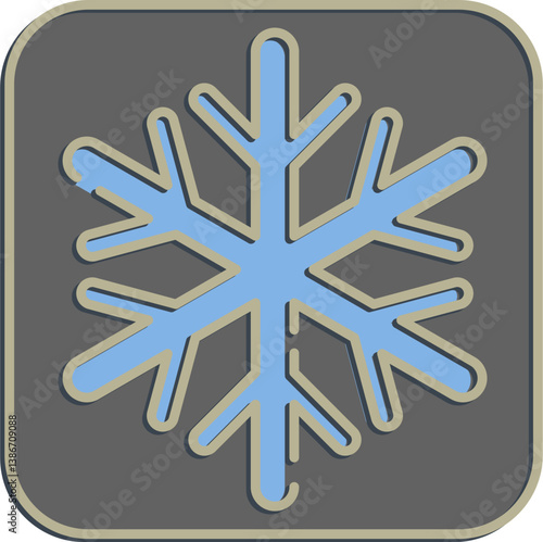 Icon frost resistance. Packaging symbol elements. Icons in embossed style. Good for prints, posters, logo, product packaging, sign, expedition, etc.