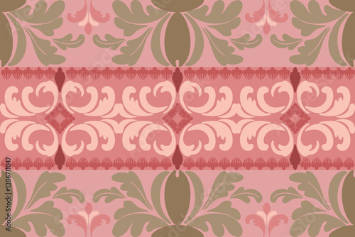 Ikat seamless pattern for fabric, wallpaper, tiles, traditional seamless , Aztec, tribal. Hmong, Native American Indian, Pattern design for wrap, carpet, decorative illustion
