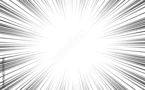 Radial background with comic book speed lines. Manga speed frame in pop art style. Vector illustration design