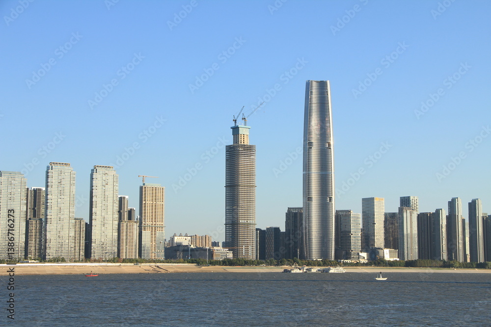 Fototapeta premium Modern Skyline of Wuhan, China