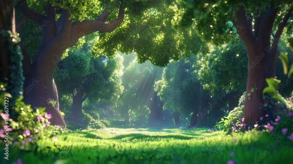 custom made wallpaper toronto digital3D cartoon forest wallpaper