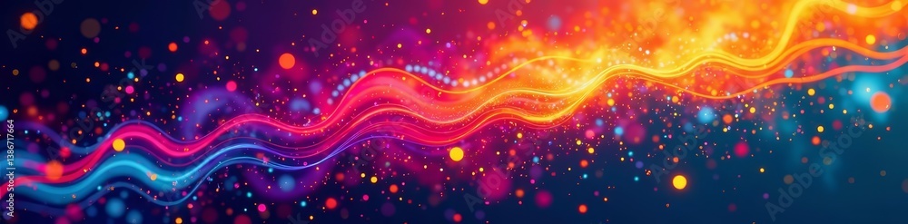 Fototapeta premium Vibrant glitch art background with rainbow colors in dynamic abstract patterns, glitch art, background
