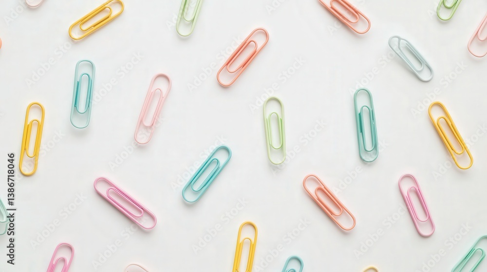 seemingly random pattern on a white background, perfect for highlighting the concepts of office organization and colorful stationery in a workspace. seemingly random pattern on a white background, perfect for highlighting the concepts of office organization and colorful stationery in a workspace.