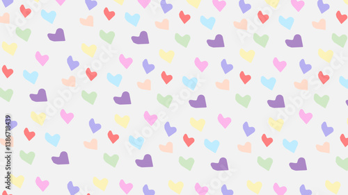Abstract pastel heart on white background.