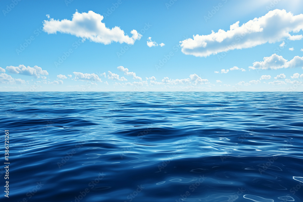 Obraz premium Calm sea blue water ocean sky horizon scenics in Mediterranean 