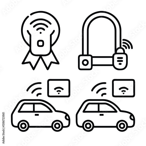 set of electronic device vector illustration 