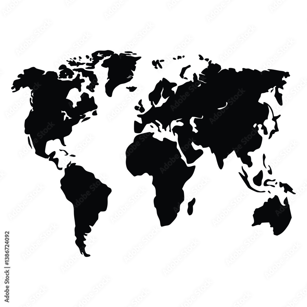 Obraz premium world map vector illustration