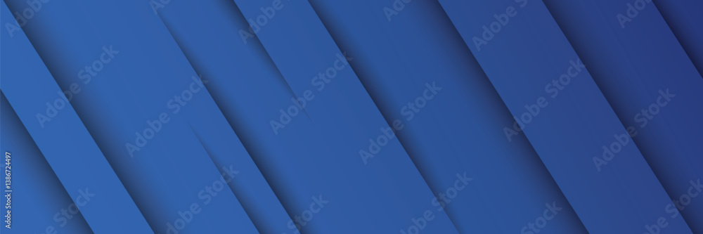 Fototapeta premium Modern abstract blue background with diagonal line. Simple graphic design element. Futuristic concept. Horizontal banner template with space for your text. Vector