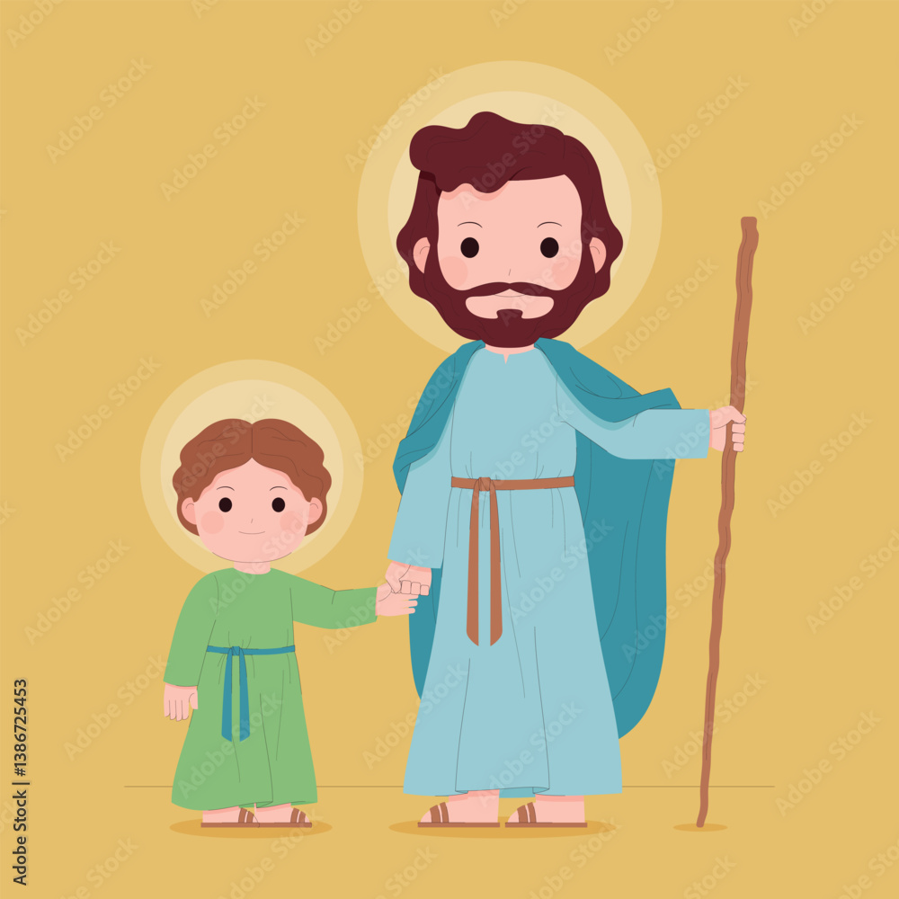 Prodigal son flat saint joseph illustration Prodigal son flat saint joseph illustration