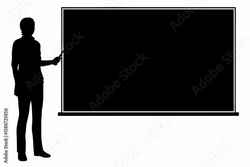 business man with blank board on white background