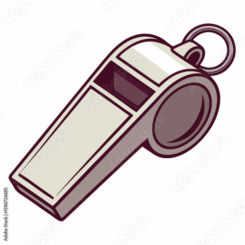 metal whistle isolated on white