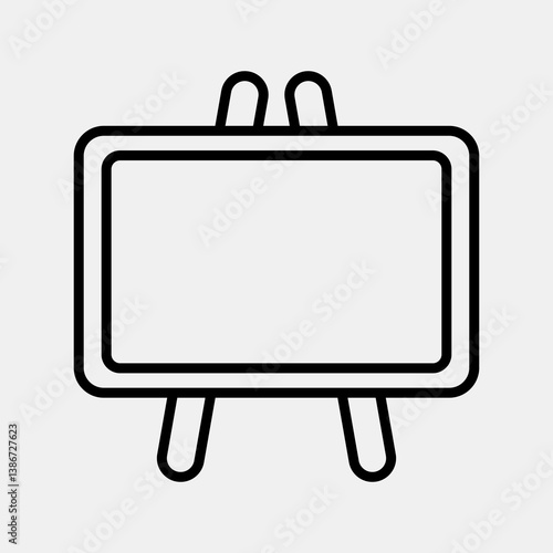 Icon black board. School and education elements. Icons in line style. Good for prints, posters, logo, advertisement, infographics, etc.