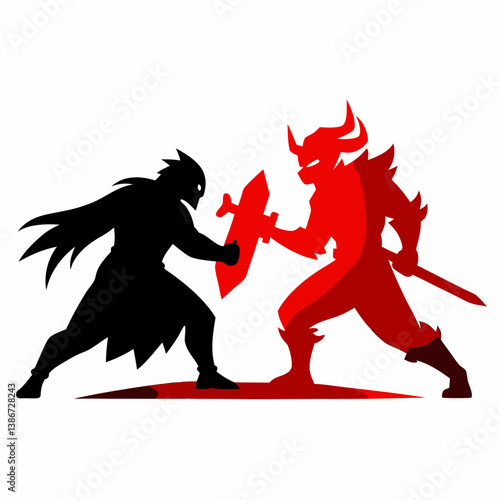 devil and angel with red heart