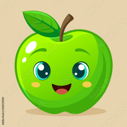 green apple cartoon character