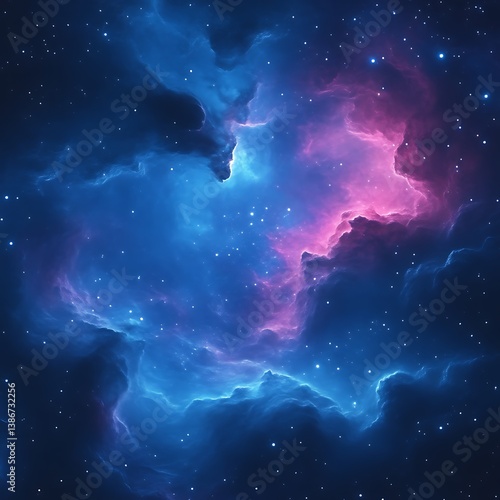 Cosmic Nebula Cloud in Deep Space