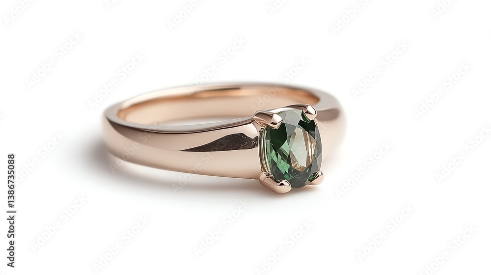 Emerald solitaire ring in a unique tension setting Emerald solitaire ring in a unique tension setting