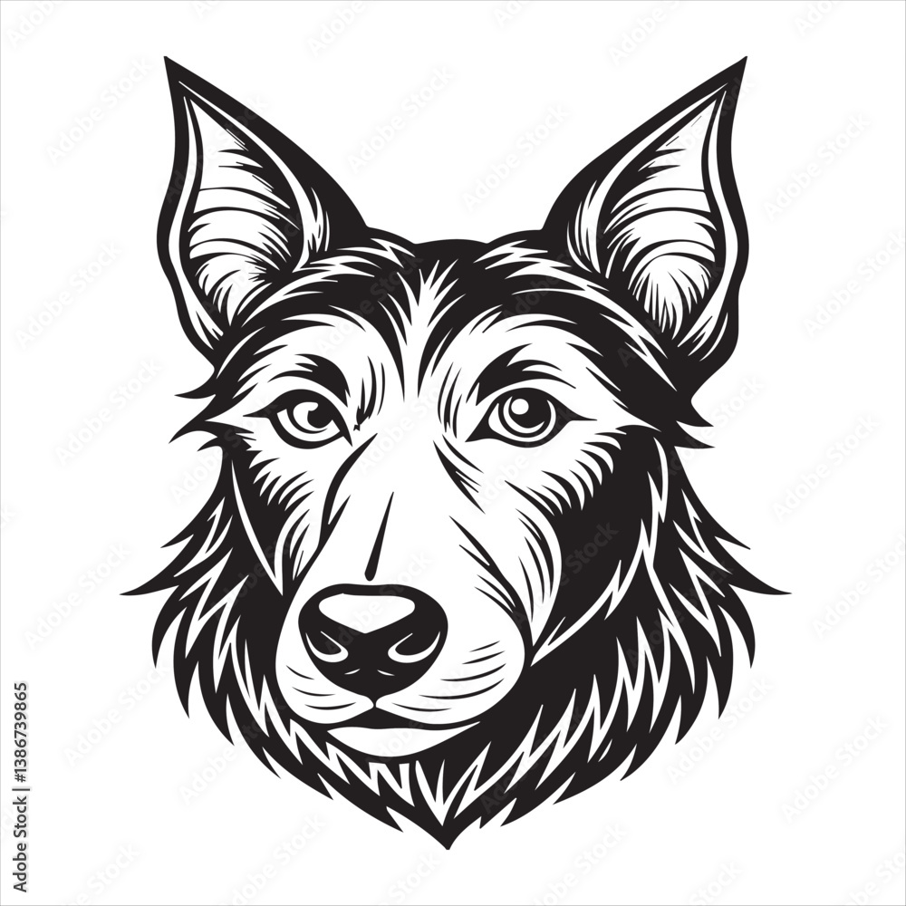 Fototapeta premium dog head silhouette vector style