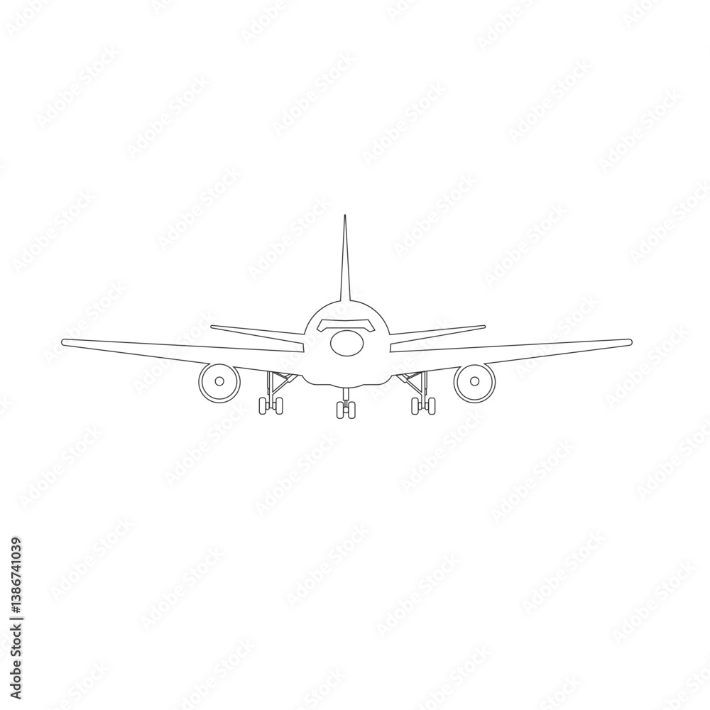 A clean and modern line art illustration of an airplane. Perfect for travel-themed designs, aviation infographics, or minimalistic graphic needs. Includes continuous line drawing A clean and modern line art illustration of an airplane. Perfect for travel-themed designs, aviation infographics, or minimalistic graphic needs. Includes continuous line drawing