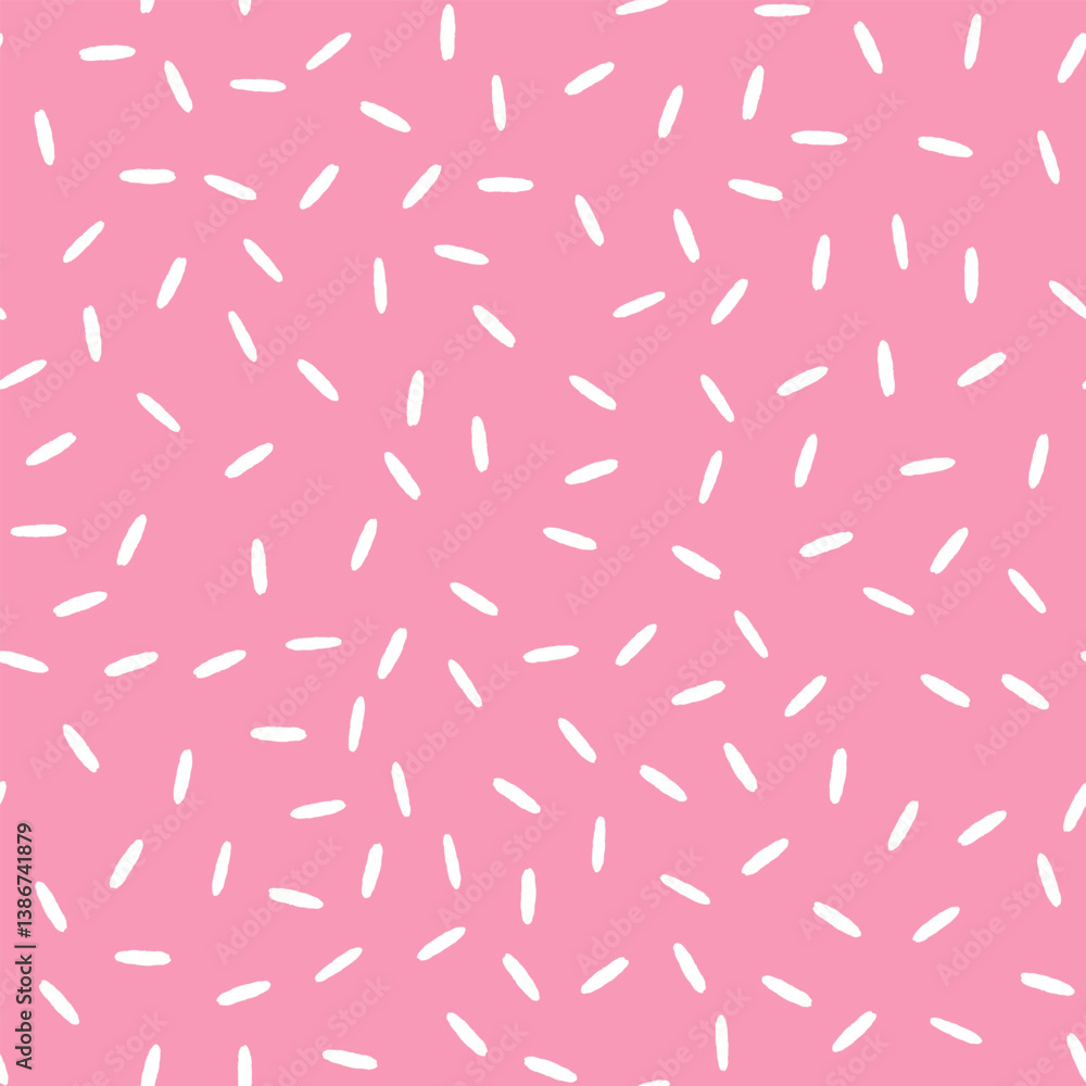 Simple Sprinkle Pattern. Pink and white confetti background. Funny childish vector decoration. Vector Illustration in scandinavian style. Simple Sprinkle Pattern. Pink and white confetti background. Funny childish vector decoration. Vector Illustration in scandinavian style.