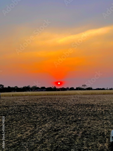 sunset over the river