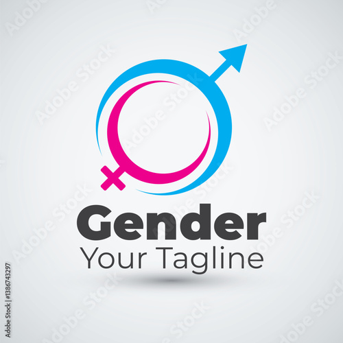 Gender symbol logo of sex and equality of males and females illustration
