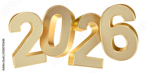 Gold 2026 New Year Number Background