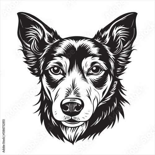 dog head silhouette vector style