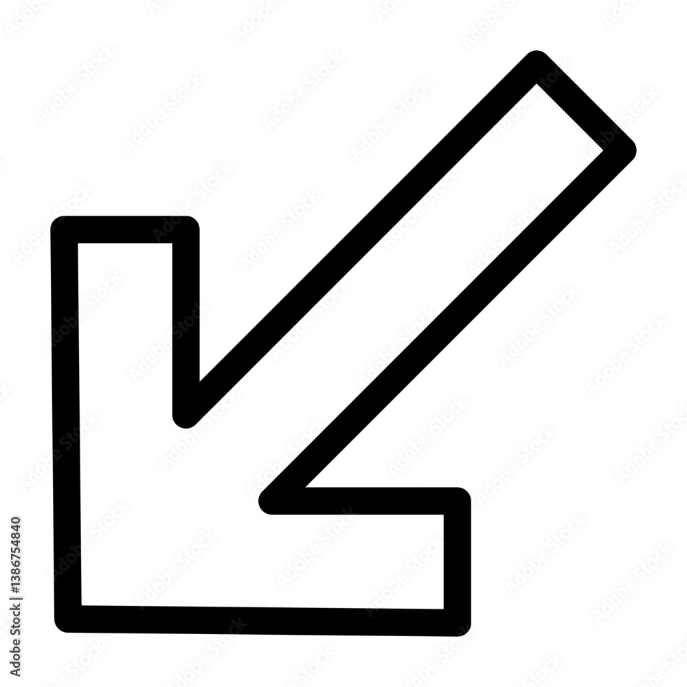 Arrow Down-Left Flat Icon Arrow Down-Left Flat Icon