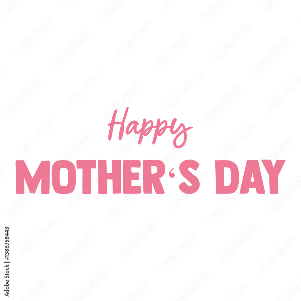 Mother's day greeting card. Vector banner with pink Mother's day greeting card. Vector banner with pink