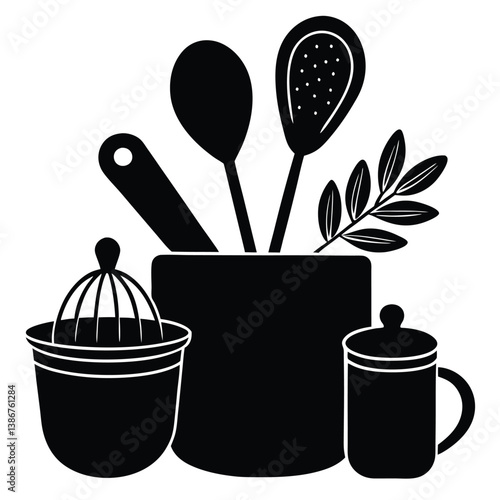 Measuring Cup and Spoon Vector – Kitchen Scale Tools for Cooking and Baking