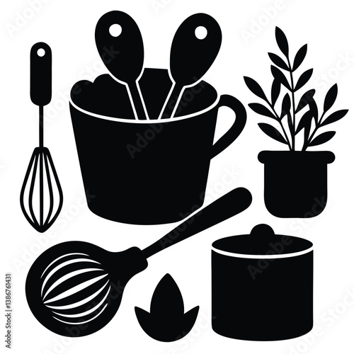 Measuring Cup and Spoon Vector – Kitchen Scale Tools for Cooking and Baking