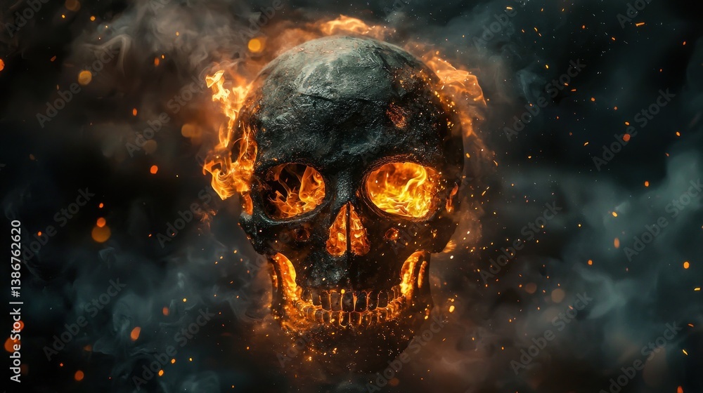 Fiery Skull: A Digital Inferno Fiery Skull: A Digital Inferno