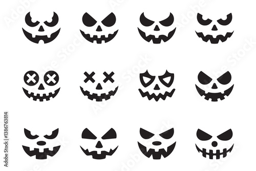 Spooky Halloween Pumpkin Carving Faces for Crafts
