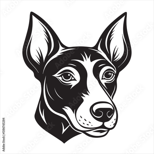 Wallpaper Mural dog head silhouette vector style Torontodigital.ca