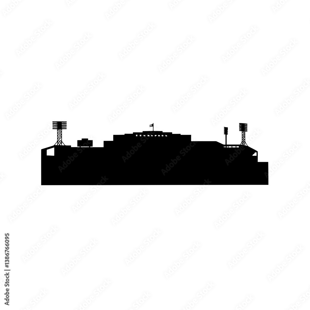 Fototapeta premium Ferry Silhouette - Vector Illustration