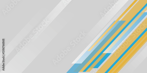 Abstract banner background. Modern blue and yellow geometric diagonal shapes design. Futuristic graphic. Suit for brochure, poster, banner, sport, website, flyer, cover, presentation, business