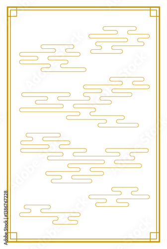 エ霞文素材 線画ver.