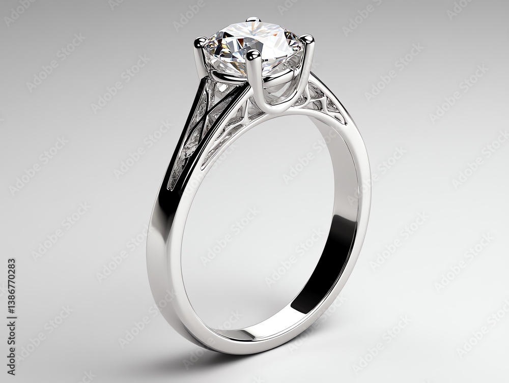 Platinum solitaire ring with intricate hidden detailing