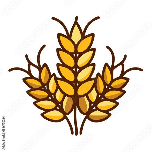 Wheat Grain Graphic vector On white Background Design For Agriculture And Food